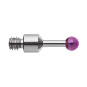Kulka rubinowa M3, trzon ze stali nierdzewnej, śr. 3 mm, dł. 10 mm, efektywna długość robocza 6,5 mm